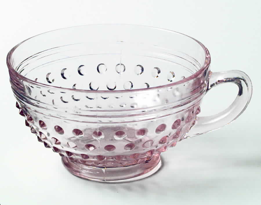 Hobnail Pink Cup No Saucer by Anchor Hocking-1