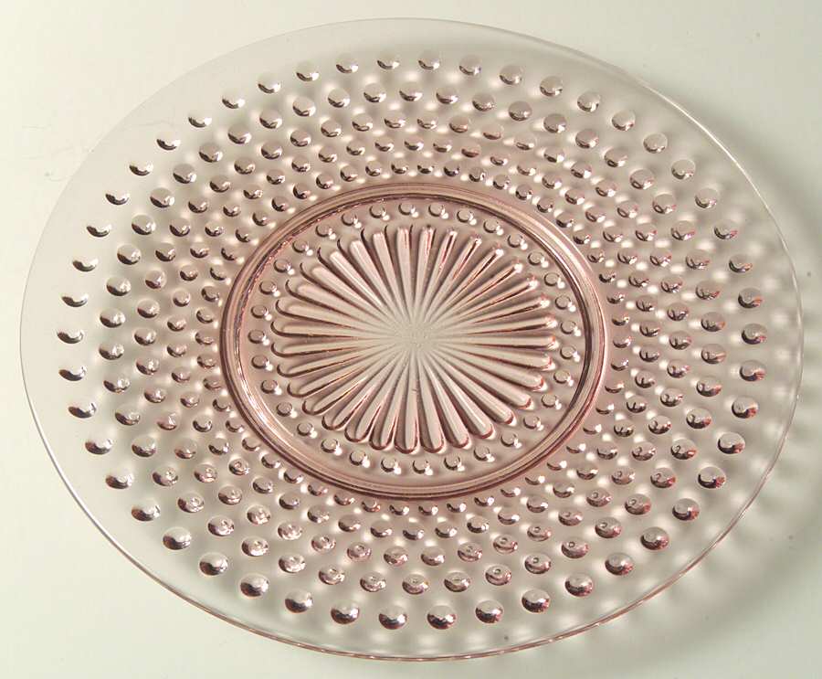 Hobnail Pink Luncheon Plate by Anchor Hocking-1