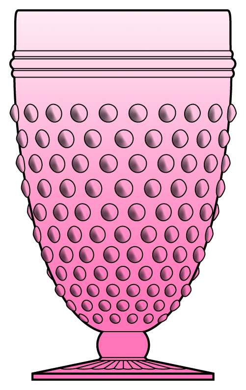 Hobnail Pink Water Goblet by Anchor Hocking-1