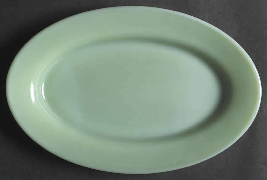 Jade Ite (Restaurant Ware, Older) 9" Oval Plate by Anchor Hocking-1