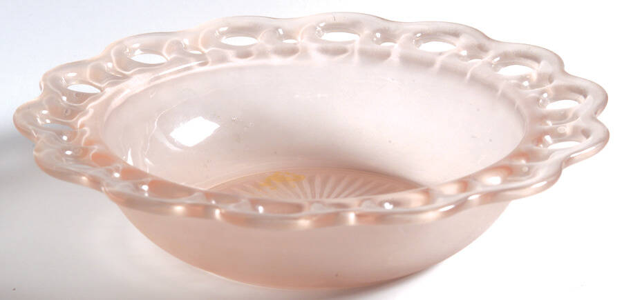 Lace Edge Frosted (Pink) 7" Individual Salad Bowl by Anchor Hocking-1