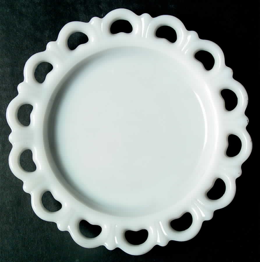 Lace Edge Milk Glass 8" Salad Plate by Anchor Hocking-1