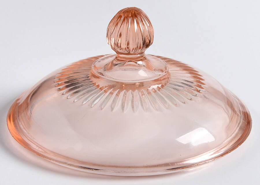 Lace Edge Pink Lid for 3" X 7" Round Compote by Anchor Hocking-1