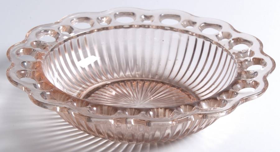 Lace Edge Pink 7" Ribbed Individual Salad Bowl by Anchor Hocking-1
