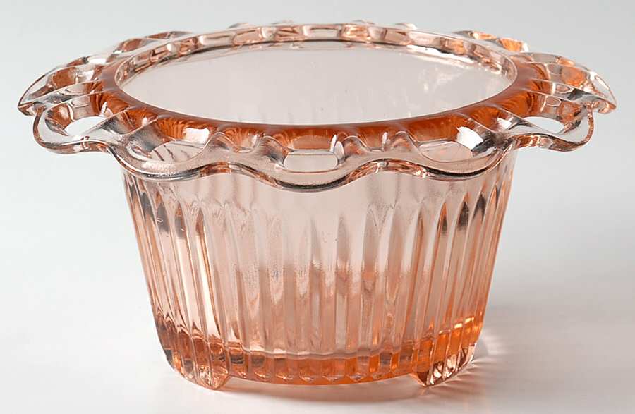 Lace Edge Pink Floral Bowl by Anchor Hocking-1