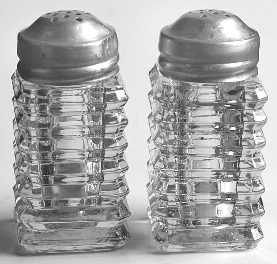 Manhattan Clear Shaker Set w/Metal Lids by Anchor Hocking-1