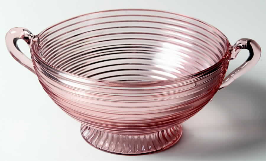 Manhattan Pink Large Footed Fruit Bowl by Anchor Hocking-1