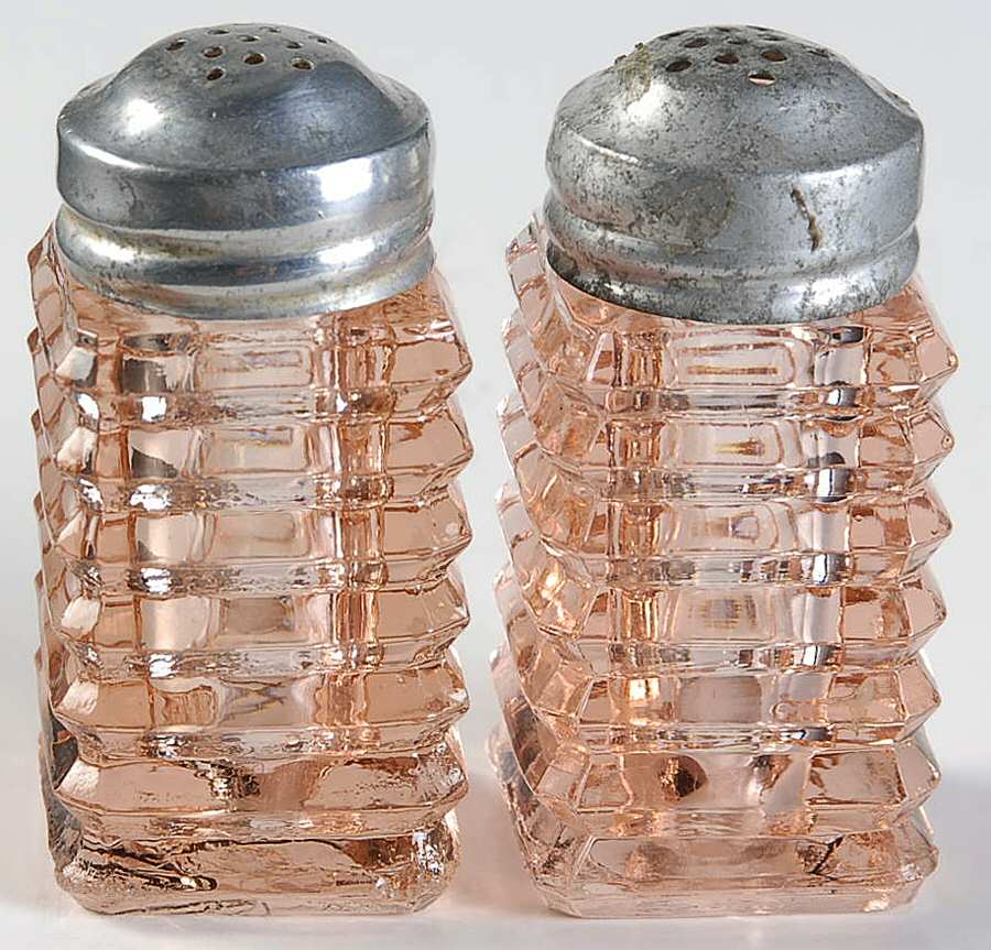 Manhattan Pink Shaker Set w/Metal Lids by Anchor Hocking-1