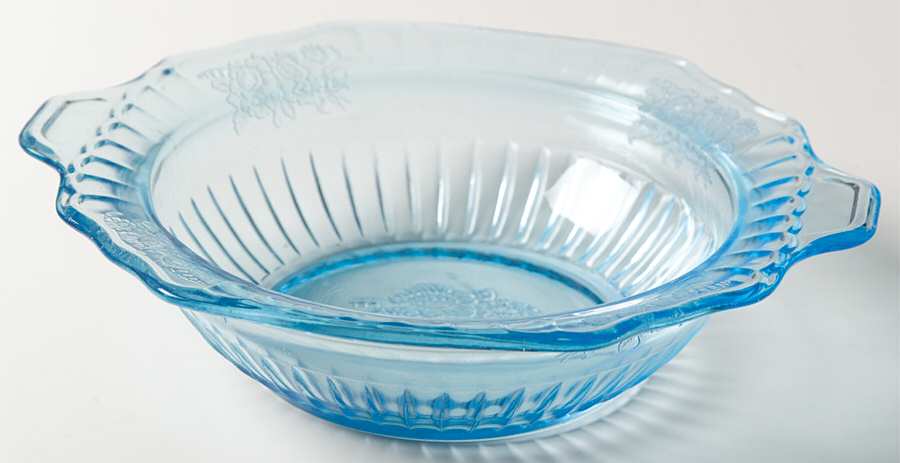 Mayfair Blue Butter/Small Round Covered Vegetable No Lid by Anchor Hocking-1