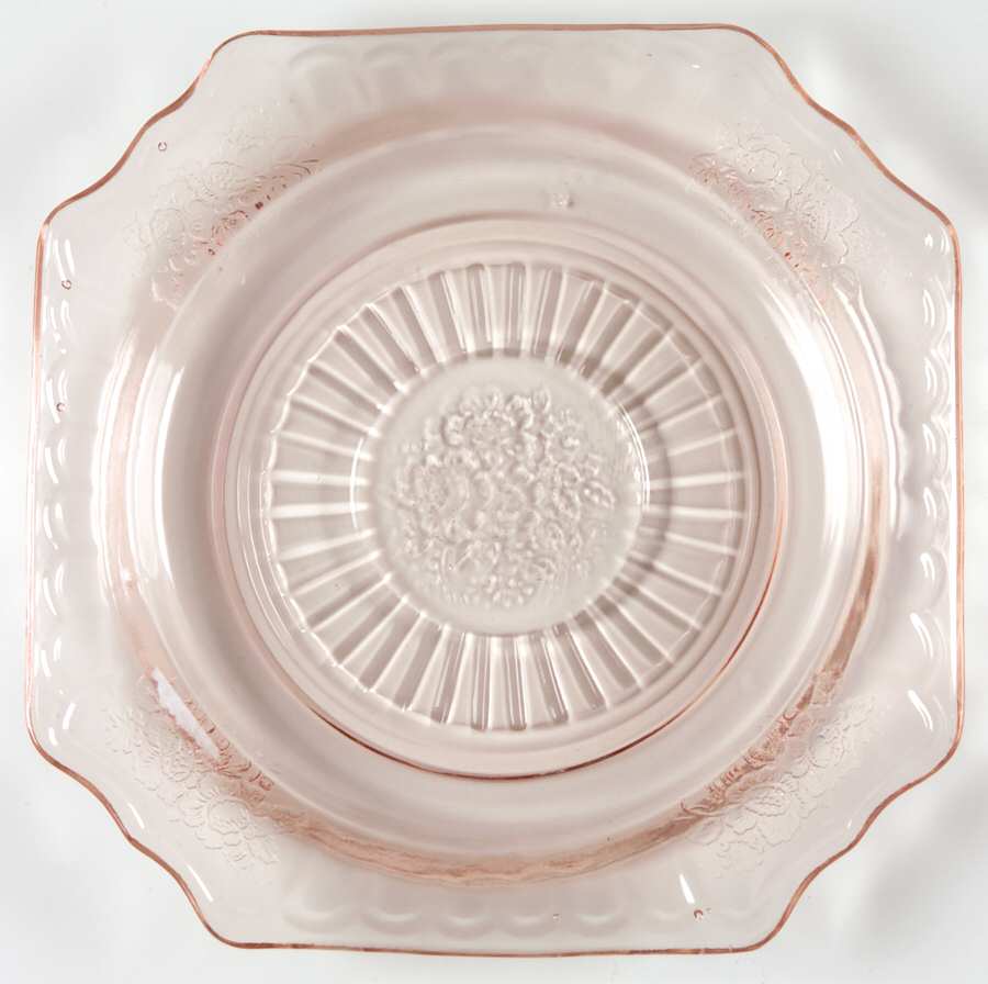 Mayfair Pink Square Saucer by Anchor Hocking-1