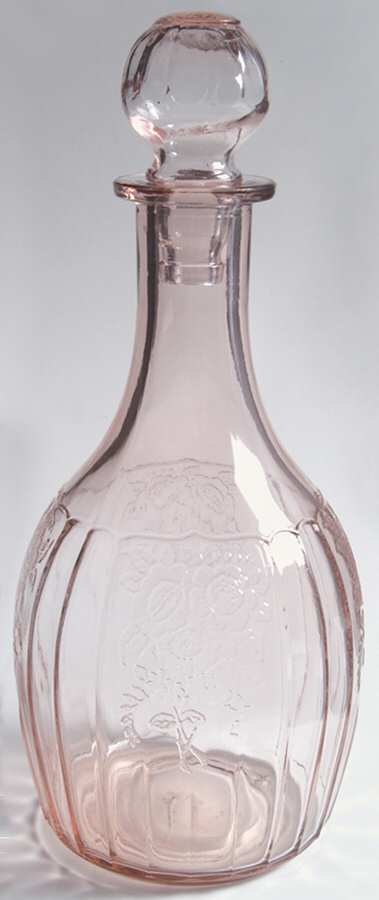 Mayfair Pink Decanter & Stopper by Anchor Hocking-1