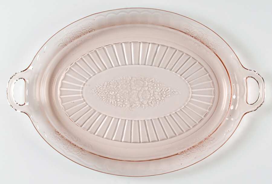 Mayfair Pink 13" Oval Platter by Anchor Hocking-1