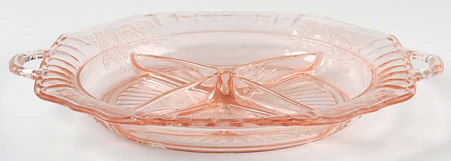 Mayfair Pink 10" Square 4 Part Relish by Anchor Hocking-1