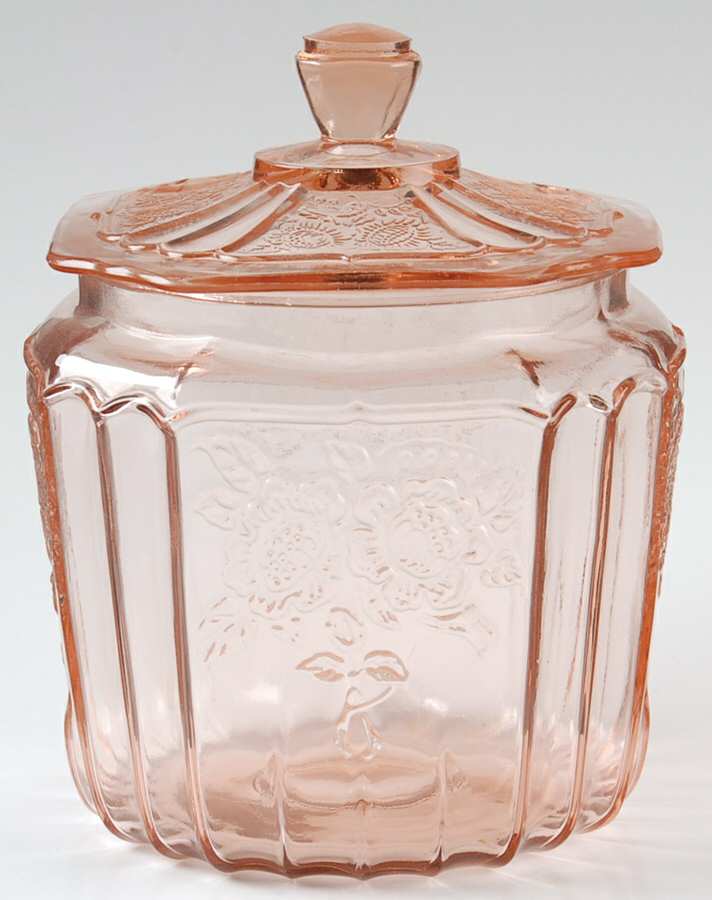 Mayfair Pink Cookie Jar & Lid by Anchor Hocking-1