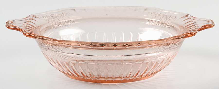 Mayfair Pink Butter/Small Round Covered Vegetable No Lid by Anchor Hocking-1