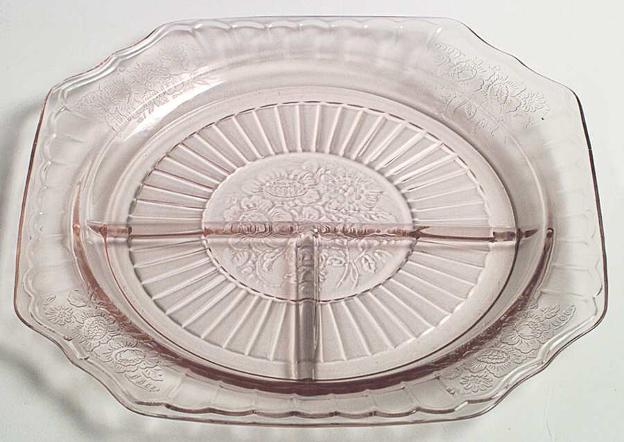 Mayfair Pink Grill Plate by Anchor Hocking-1