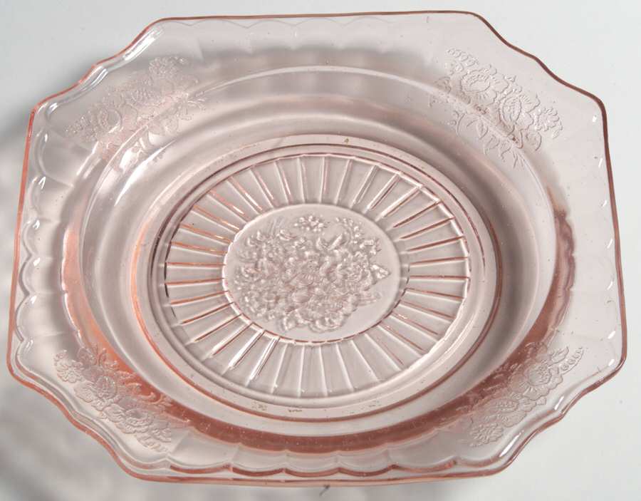 Mayfair Pink Square Bread and Butter Plate/Saucer by Anchor Hocking-1