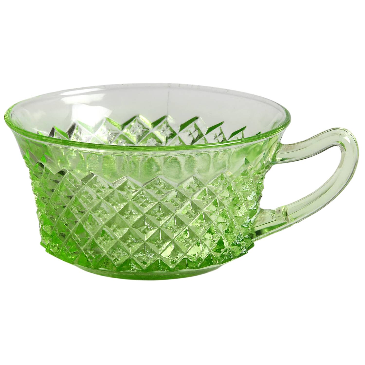 Miss America Green Cup No Saucer by Anchor Hocking-1