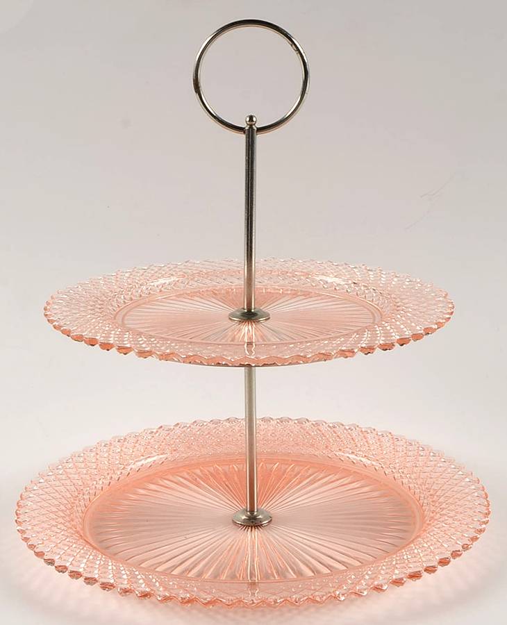 Miss America Pink 2 Tier Tidbit by Anchor Hocking-1