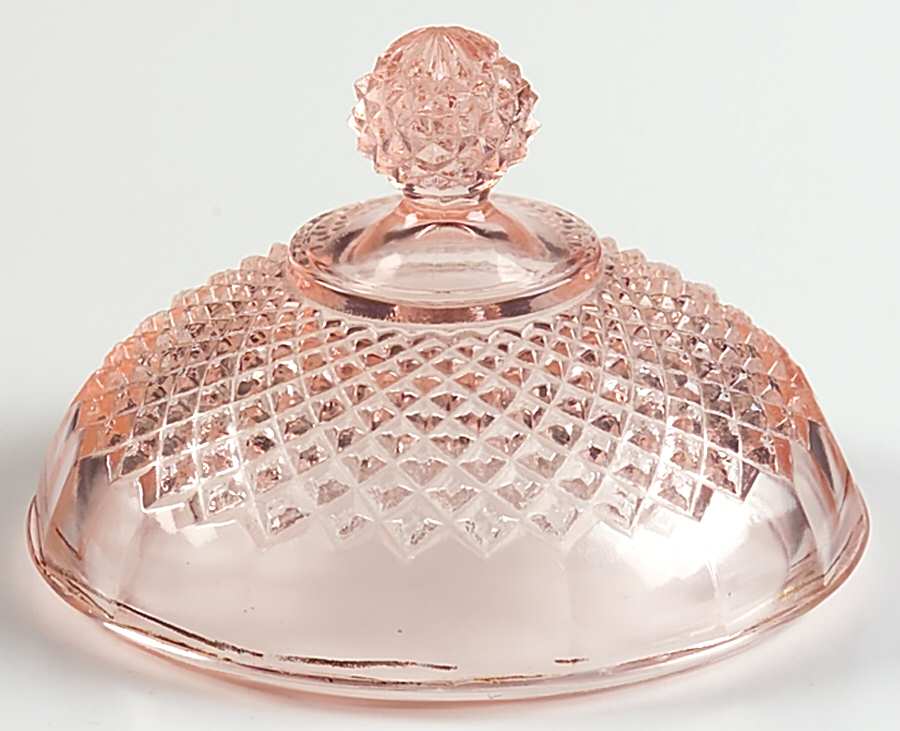 Miss America Pink Round Butter Dish with Cereal Base, Lid Only by Anchor Hocking-1
