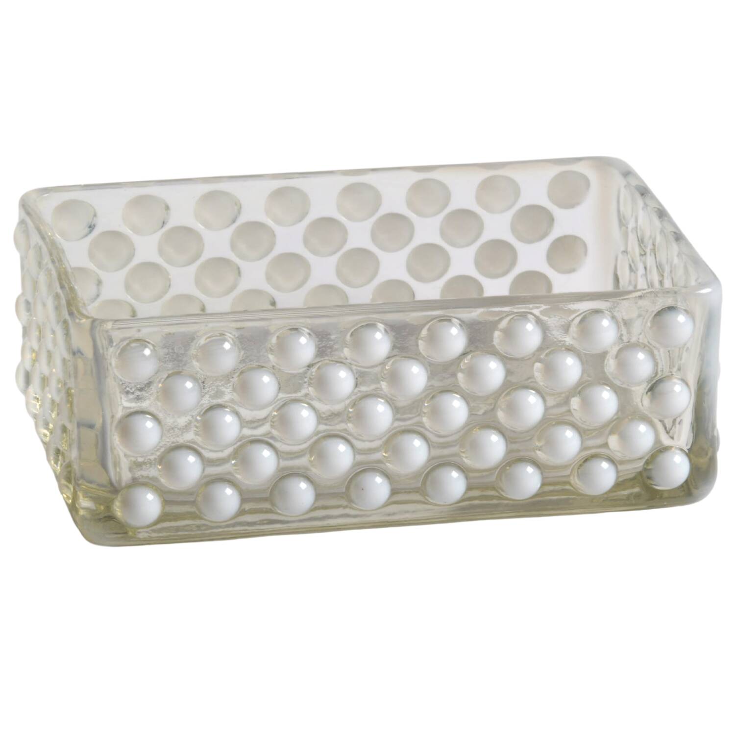 Moonstone Clear Opalescent Cigarette Box No Lid by Anchor Hocking-1