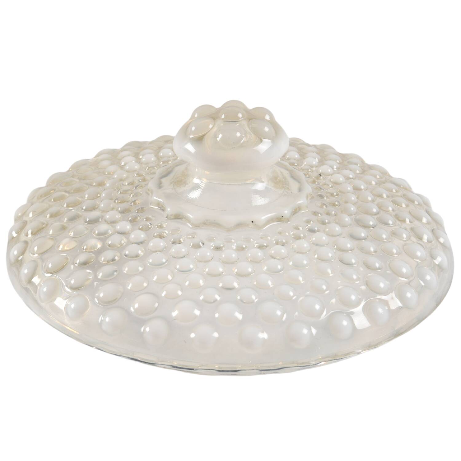 Moonstone Clear Opalescent Lid for Candy Jar by Anchor Hocking-1