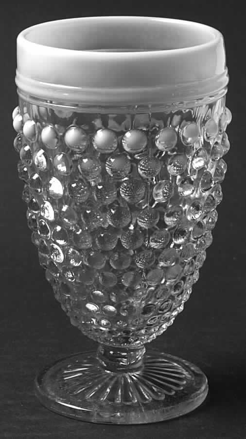 Moonstone Clear Opalescent Water Goblet by Anchor Hocking-1