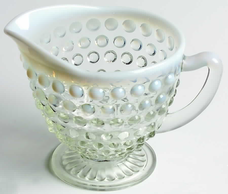 Moonstone Clear Opalescent Footed Creamer by Anchor Hocking-1