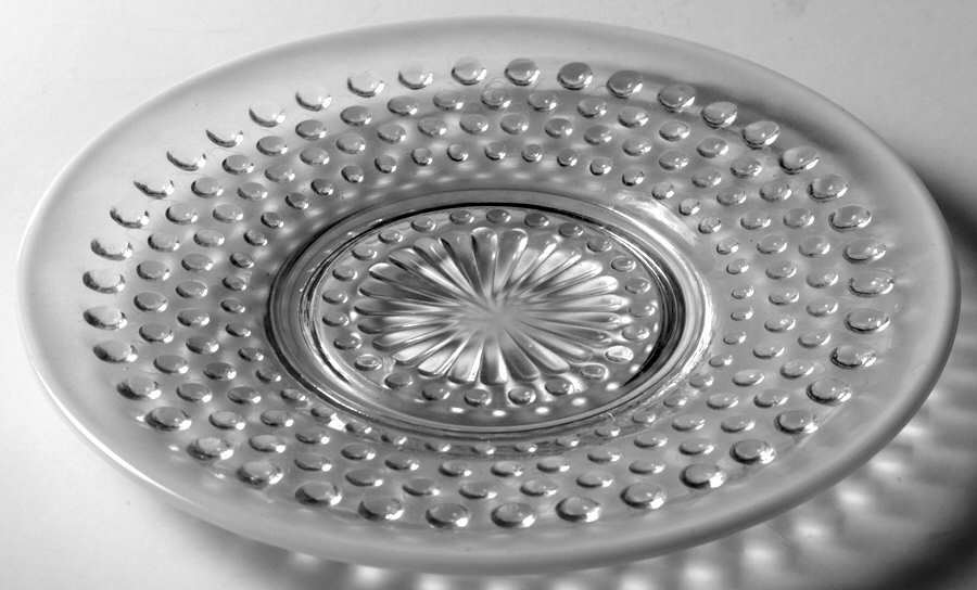Moonstone Clear Opalescent Saucer Only by Anchor Hocking-1