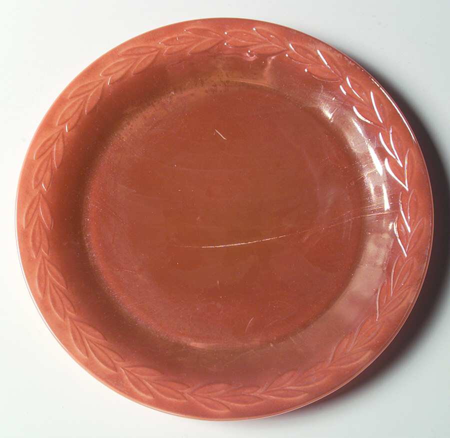 Peach Lustre Laurel Service Plate by Anchor Hocking-1