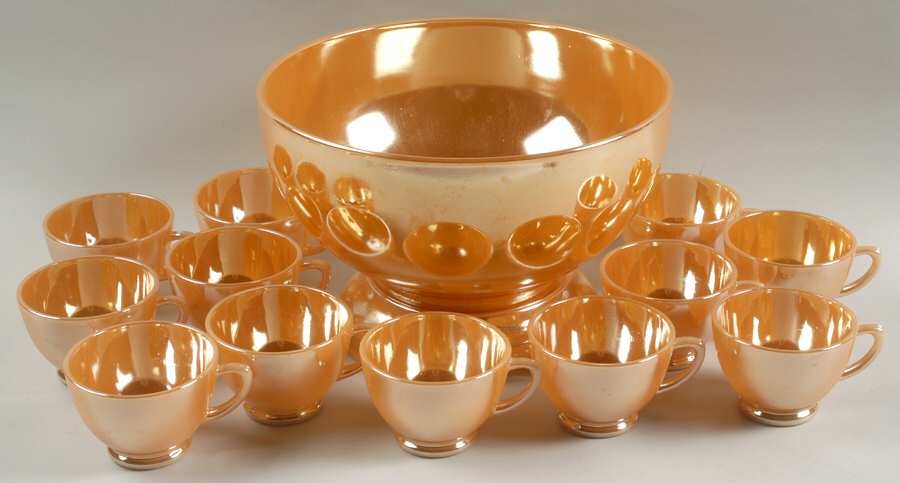 Peach Lustre Laurel (14 Piece) Tom & Jerry Set by Anchor Hocking-1