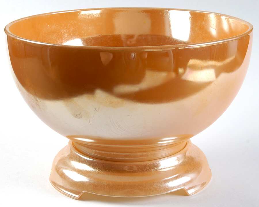 Peach Lustre Laurel Tom & Jerry Bowl with Stand by Anchor Hocking-1