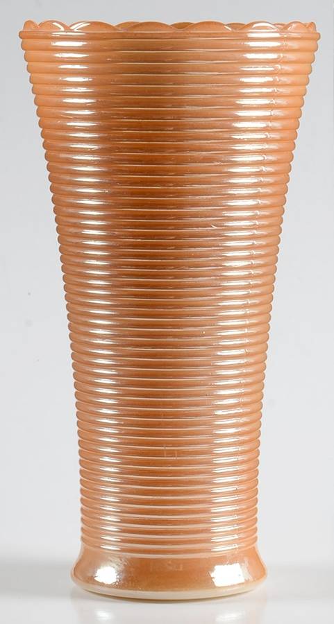 Peach Lustre Laurel 7" Flower Vase by Anchor Hocking-1