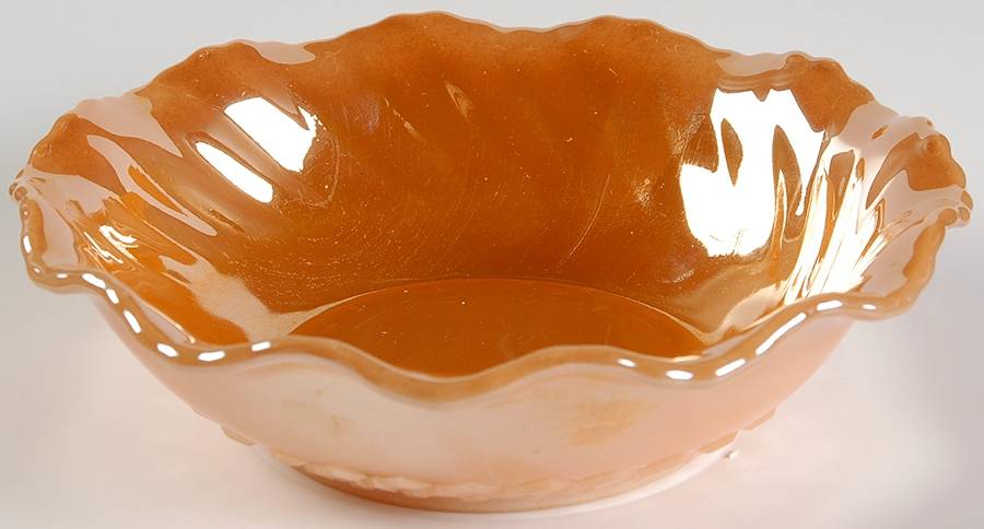 Peach Lustre Laurel 6" Scalloped Bowl by Anchor Hocking-1