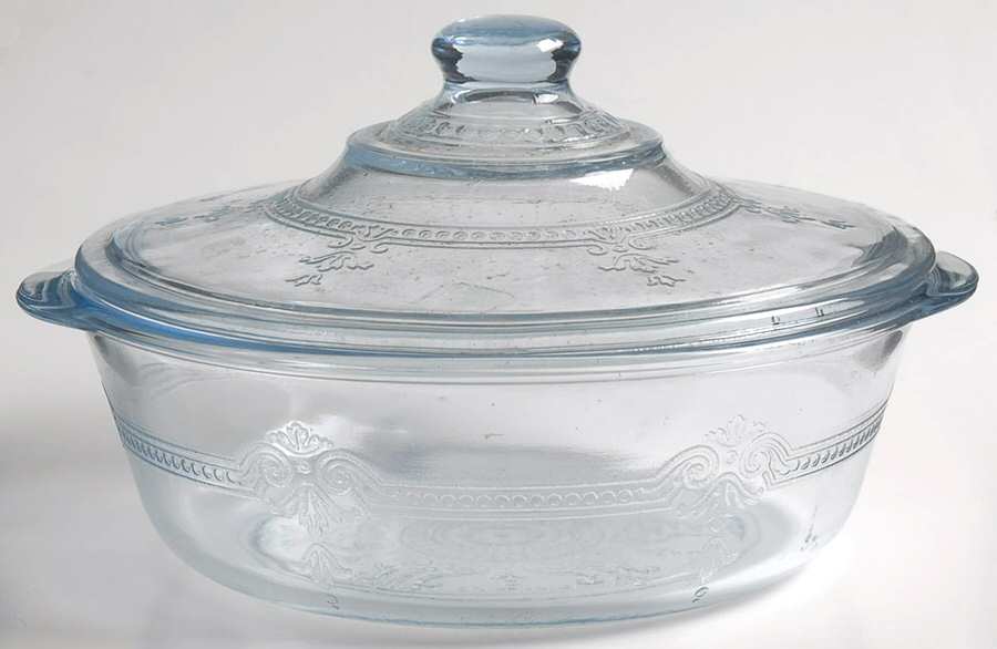 Philbe Sapphire Blue Ovenware 1 Quart Round Covered Casserole by Anchor Hocking-1