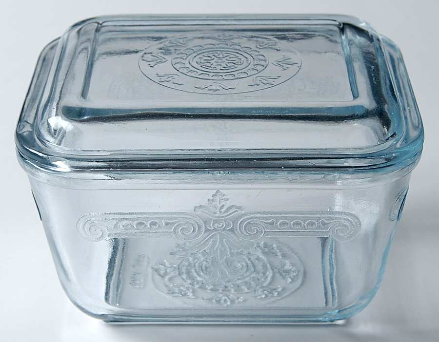Philbe Sapphire Blue Ovenware Small Refrigerator Jar & Lid by Anchor Hocking-1