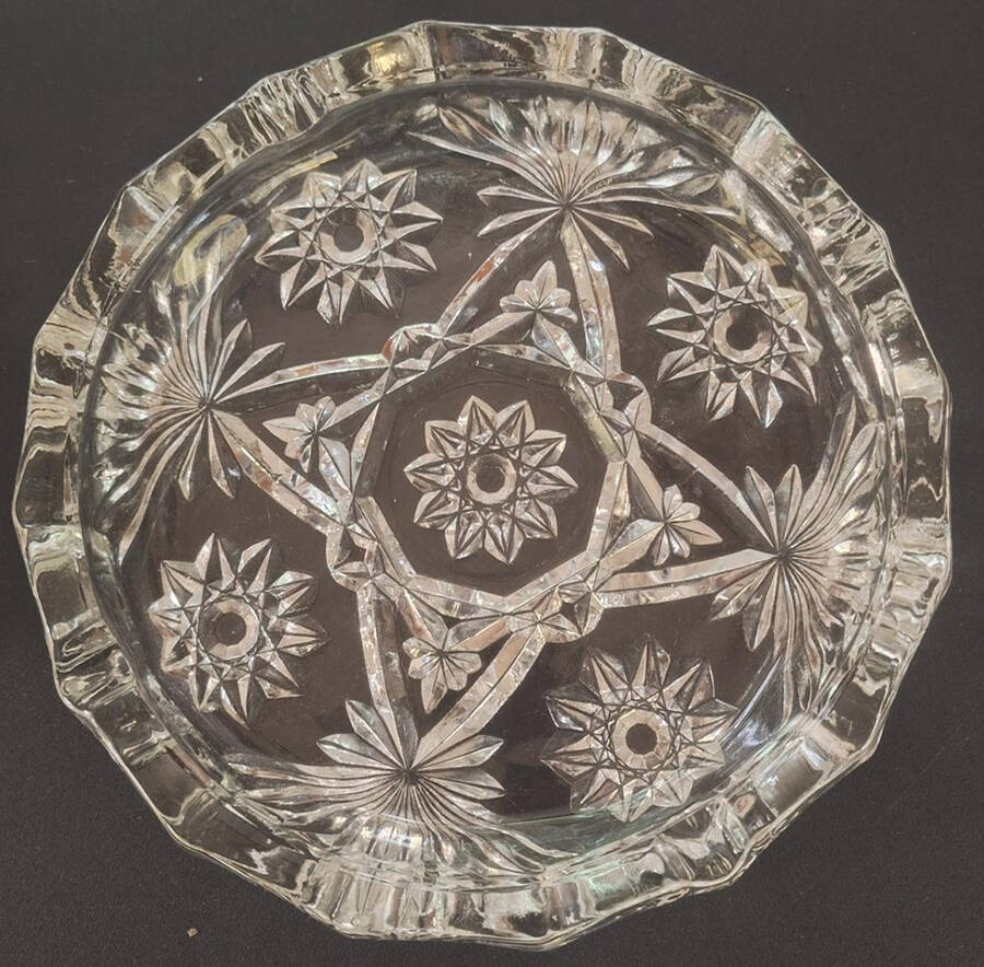 Prescut Clear 7" Ashtray by Anchor Hocking-1