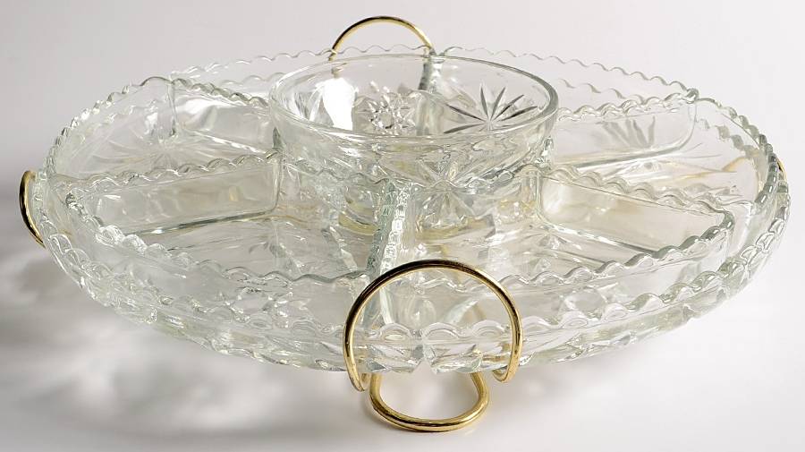 Prescut Clear (9 Piece) Lazy Susan with Stand by Anchor Hocking-1