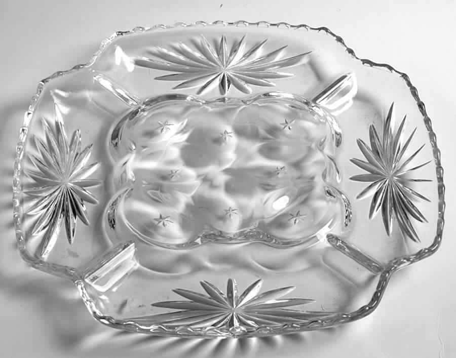 Prescut Clear 12" Square 8 Egg, 4 Section Egg & Relish by Anchor Hocking-1