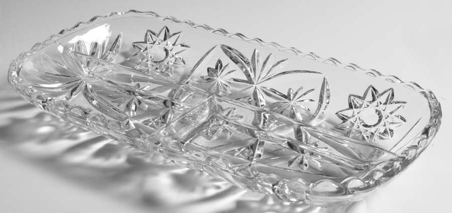 Prescut Clear 11" Rectangular 3 Part Relish by Anchor Hocking-1