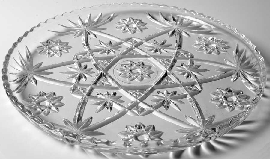 Prescut Clear Cupped Edge Torte Plate by Anchor Hocking-1