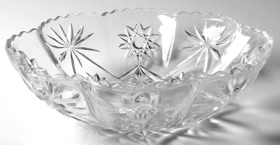 Prescut Clear 11" Paneled Bowl by Anchor Hocking-1