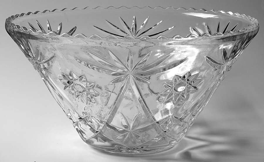 Prescut Clear Punch Bowl by Anchor Hocking-1