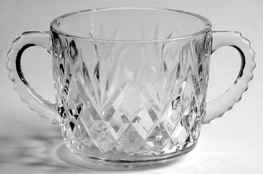 Prescut Clear Flat Sugar Bowl No Lid by Anchor Hocking-1