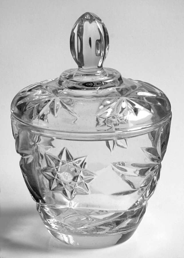 Prescut Clear Sugar Bowl & Lid by Anchor Hocking-1