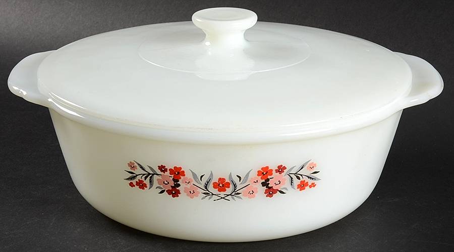 Primrose (Fire King) 2 Quart Round Covered Casserole by Anchor Hocking-1