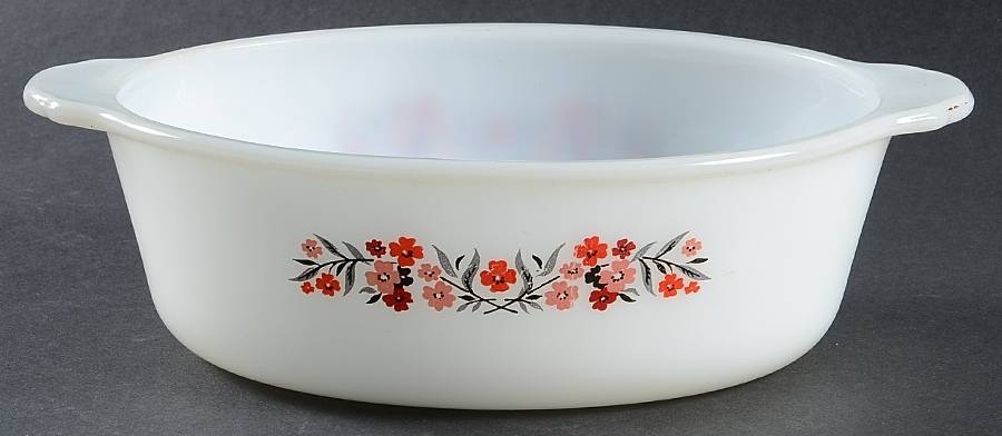 Primrose (Fire King) 1.5 Quart Oval, Covered Casserole, No Lid by Anchor Hocking-1