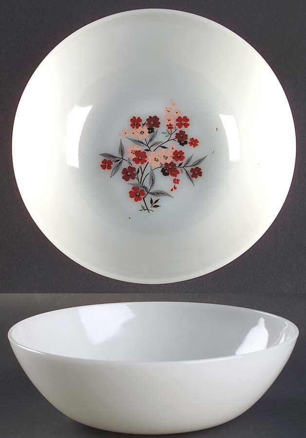 Primrose (Fire King) 8" Round Vegetable Bowl by Anchor Hocking-1