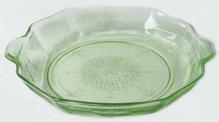 Princess Green 8" Octagonal Relish by Anchor Hocking-1