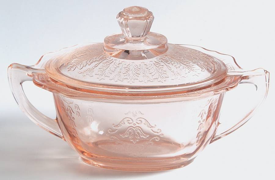 Princess Pink Sugar Bowl & Lid by Anchor Hocking-1